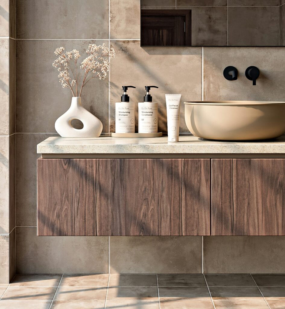 Salle de bain naturelle chic