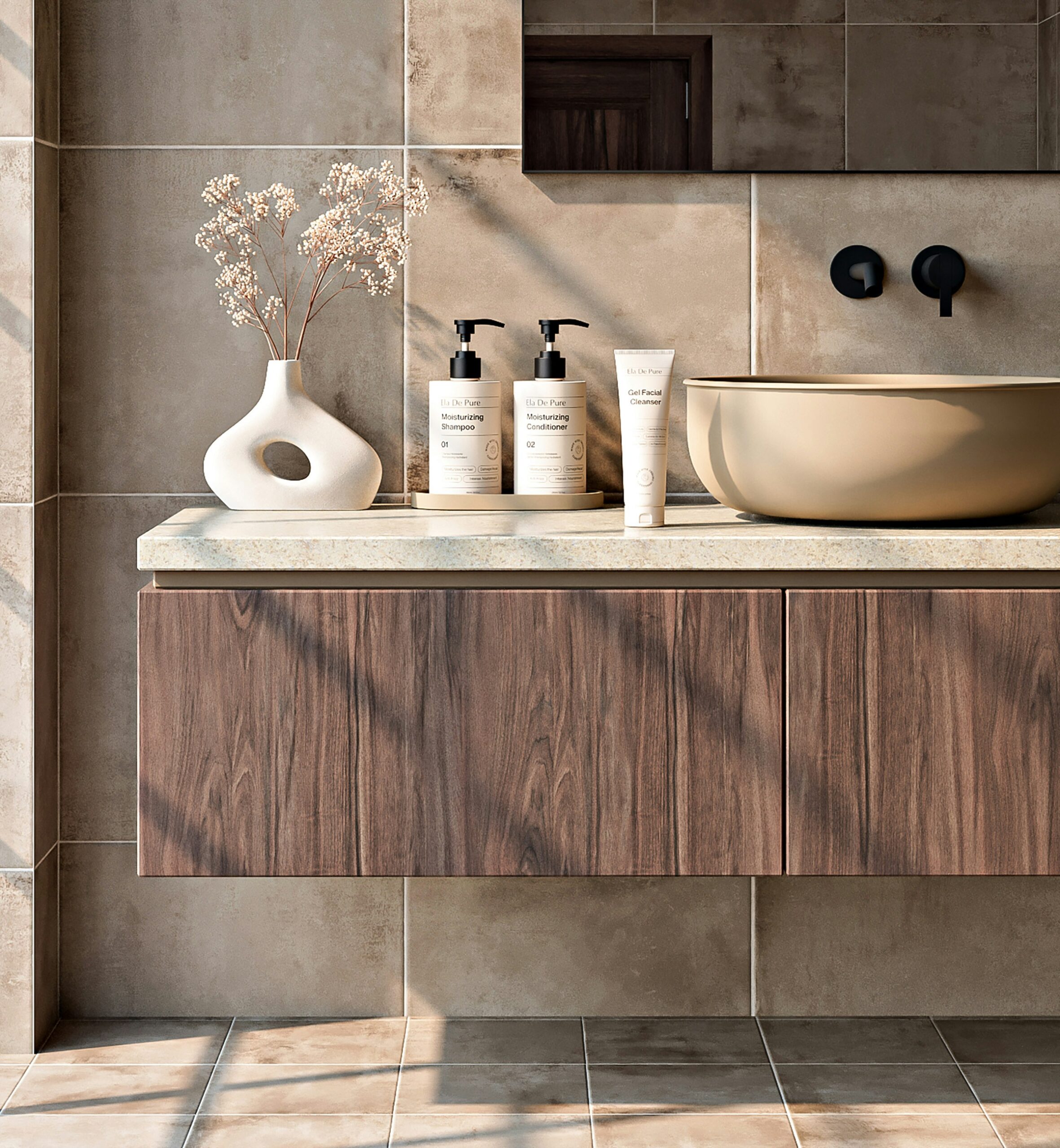 Salle de bain naturelle chic