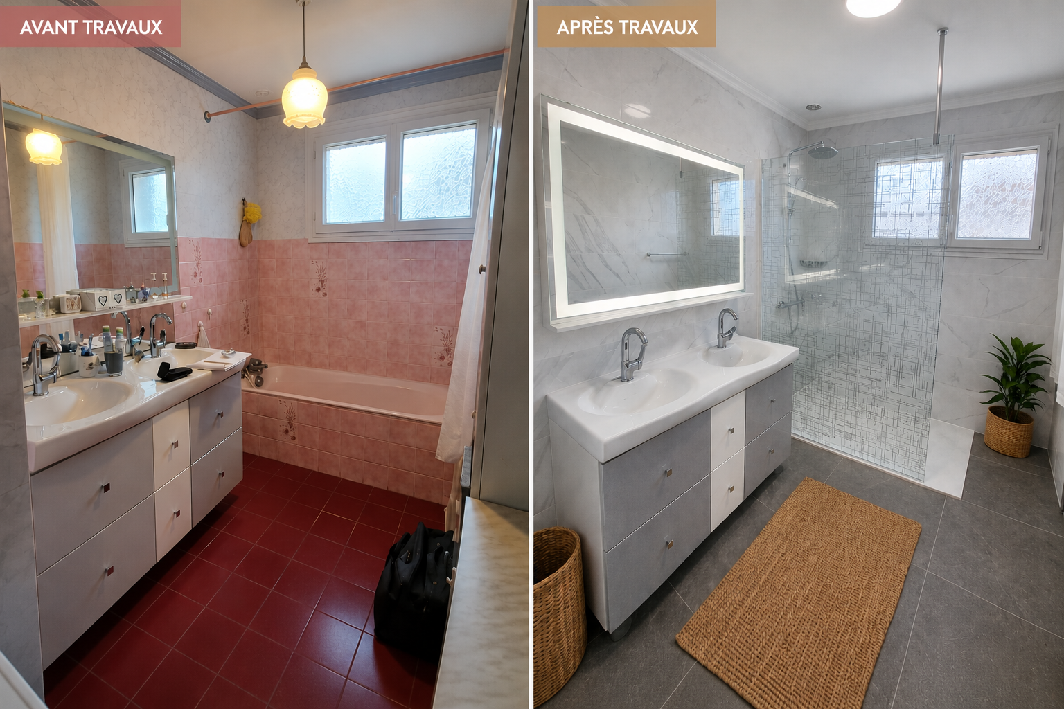 Avant / Après : rénovation salle de bains Loire